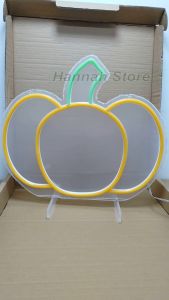 ป้ายไฟร้าน ป้ายไฟนีออน ป้ายไฟวิ่ง ฟักทอง ป้ายไฟสำรับตกแต่งหน้าร้าน ขนาด 40 x 35 x 1.5 cm