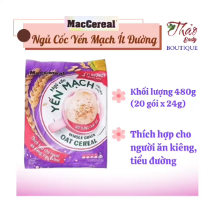 Ngũ cốc Yến mạch ít đường MacCereal món quà bổ dưỡng cho sức khỏe (Bịch 20 gói x 24g)
