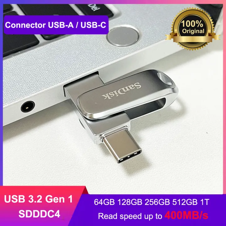 SanDisk Ultra Dual Drive Luxe USB Type-c 32GB 64GB 128GB 256GB 512GB USB 3.2 Gen 1 Phone Metal Type C OTG Flash Drive Pen Drive
