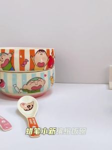 CRAYON SHINCHAN | New Cute Cartoon Anime Crayon SHINCHAN Ceramics Round Saucer Beautiful Kitchen Dinner Seasoning Dish Tableware Kid Birthday Gift