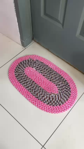 PCdecor Alas Kaki Kain Oval Cloth Made Floor Mat Door Mat Karpet Rug