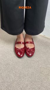 Riqueza SERENA Sepatu Flat Shoes Wanita Flatshoes Pita Croco Maroon