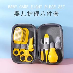 ~Dari KL~ Kit Penjagaan Bayi 8pcs Set Dandanan dengan kantung Nasal Aspirator Termometer Berus Gigi Set Kuku Bayi Set hadiah Baby Care Kit 8pcs Grooming Set with pouch Toothbrush Baby Nail set