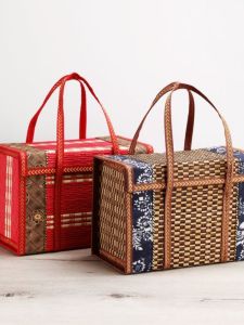 Zhejiang Lake City Bamboo Master Brand Basket Mooncake Sausage Crayfish Packaging Box Autumn Festival Gift Handwoven Egg Basket