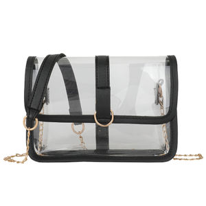 Mireille Transparent Crossbody Bag Waterproof Satchel Bag PVC See Through Bag Detachable Strap for Working and Concert