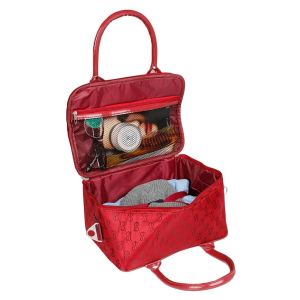 AMT Tas Mini Traveling Organiser Kosmetik Bahan Emboss  Maroon 2025
