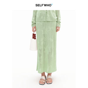 Mulberry Print Lace Hem Tencel Linen Blend Half Skirt