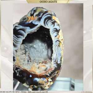 OCHO AGATE GEODE WITH QUARTZ [TD35] *PREMIUM GRADE*MEXICO- Powerful Healing Properties Grounding Creativity