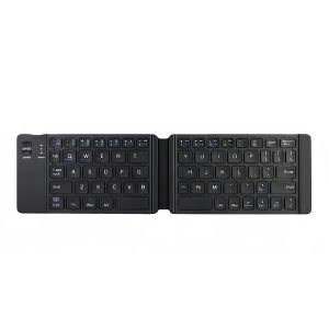 KEBIDUMEI Mini Folding Bluetooth Keyboard Wireless Keyboard Portable Rechargeable Keyboard for PC Laptop Tablet Windows Android