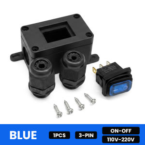 FILN 6A Waterproof Rocker Switch Box 12V 24V 110V 220V 3 Pin KCD1 ON OFF Inline Cable Toggle Switch with LED Indicator Light