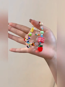 พร้อมส่ง สร้อยคอ จี้ลูกกวาด ลูกปัดหลากสี ดีไซน์โดพามีน น่ารัก สไตล์เกาหลี แฟชั่นสำหรับผู้หญิง