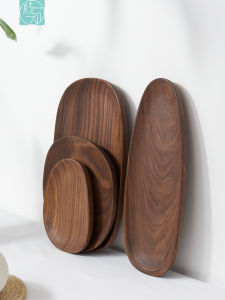 North America Black Walnut Solid Wood Tray Tea Tray Fruit Tray Coffee Snack Dim Sum Tray Bee Wax Coated Tray Supplementary Food Tray