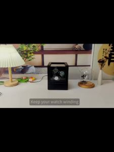 3 Slots Automatic Watch Winder Pu Leather Clear Cover USB Cable Low Noise Watch Winder Box Birthday Gifts For Men Women