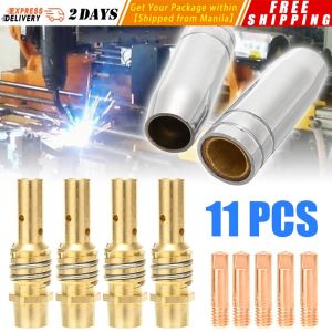 11Pcs Set Welding Torch 0.8mm 0.030 Nozzle Contact Tip for MIG Welder 15AK MIG/MAG GRIP15 15AK-Welding-Nozzle