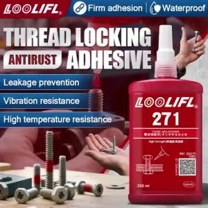 LOOLIFL | LOOLIFL 262 Thread Locker 50ml High Strength Red Anaerobic Adhesive Anti Vibration Bolt Screw Lock Glue Prevent Nut Loosening