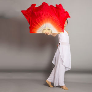 Quạt Múa Màu Đỏ Mở Rộng Hai Mặt Lụa Dành Cho Khiêu Vũ Và Biểu Diễn Yangge Quạt Changjiang Dài Của Quạt Khiêu Vũ Mơ Mộng