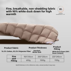 SNOWMAN | White Duck Down All-Season Thick Warm Double Comforter
