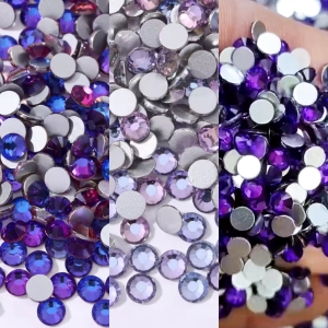 ss3-ss30 Electroplating purple Crystal Rhinestones Non Hot Fix Flat Back Strass & Fabric Garment rhinestones for nails Decoratio