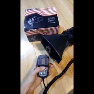 Speed Studio ไซเรน โทรโข่ง ไซเรนตํารวจ เสียงรถตํารวจ เสียงรถดับเพลิง เสียงไซเรน 7 เสียง มีไมค์ (สีดํา)