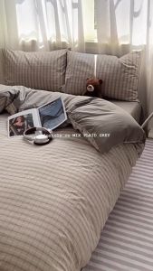 🇲🇾 Ready Stock(Same Day Delivery) STRIPE DESIGN Washed Cotton 900TC 35cm 14inch Fitted Bedsheet Sets