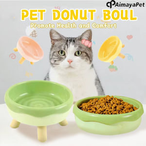 AIMAYAPET 2 in1 Donut Pet Bowl High Foot Guard Neck Cat Bowls For Dog Cat Puppy Water Food Drinking Feeder