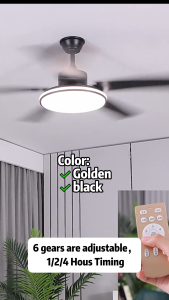 Fan ceiling light remote control iron fan blade 3-color dimming mute 6-speed variable 42/48/52 inch living room bedroom dining room 3-year warranty