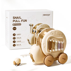 Yimi | Educational Animal Electric Crawl Pull String Snail and Hand Percussion Instrument for Boys and Girls 1.5 Years and Up