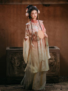 Original Qing Yue Jin Tanghuayue Ming Dynasty Cloud Shoulder Hanfu Womens Long Shirt Horse Tail Skirt Ancient Costume