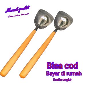 SUDIP STENLIS GAGANG KAYU ANTI PANAS/ALAT MEMASAK SERBAGUNA/SPATULA MURAH