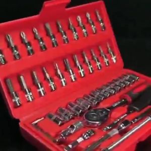 (COD) Socket Wrench Pas Socket Set 1/4 Car Repair Tool 46 pcs Lengkap Socket Tool Kit Pas Ring L Motor Mobil