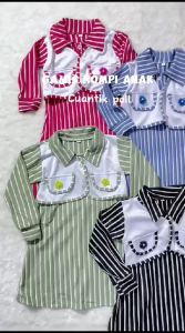 Gamis Muslim Model Rompi Anak Perempuan Lebaran Ala Korea Bahan Premium Usia 1-12 Tahun