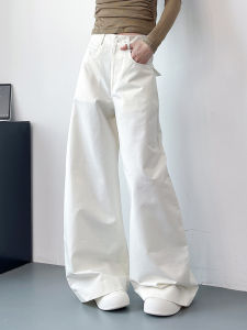 High Waist Womens Casual Loose Trousers Covering Meat Wide Leg Pants Spring Season plus Size