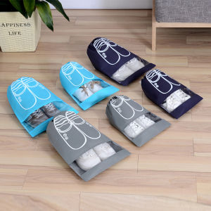 Portable Travel Shoe Storage Bag Drawstring Dustproof Shoe Cover Waterproof Non-Woven Fabric Shoe Organizer Bag from China
