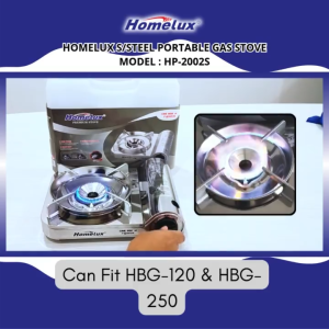 Homelux HP-2002S Stainless Steel Portable Gas Stove 2.8kW Powerful Output Ultra-Light 1.19KG Free Hard Case Butane Gas Use