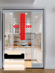 Commercial Grade PVC Sliding Door Curtain Windproof Air Conditioner Partition Curtain Transparent Magnetic Self Adhesive Shop Use