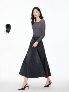 Vero Moda | Summer New Lenzing Lyocell Water Washed Detachable Waist Belt Long Skirt