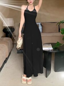 Korean Dress🎉ชุดเดรสผู้หญิงชุดเดรสยาวคอฮอลเตอร์เปิดหลังสไตล์สาวฮอต กระโปรงเซ็ก