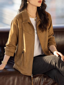 High Fashion 2026 Autumn New Womens French Design Casual Faux Leather Jacket