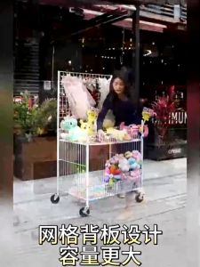 Bargain Rack Sale With Wheels Heavy Duty Folding Mobile Cart Display Stand Rack Night Market Cart Collapsible Rack
