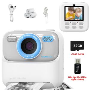 Máy In Ảnh Nhiệt Mini 58mm Máy Ảnh Kỹ Thuật Số 1080P HD IPS Màn Hình 2.4 Inch In Ảnh Tức Thì Quà Tặng Cho Bé Gái Bé Trai Có Giao Diện USB