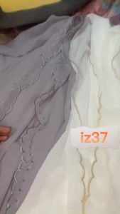 Chiffon Shawl Sulam 4 Edge Embordiery Sulam Viral Veil 4 Edge Design 2 Long Shawl