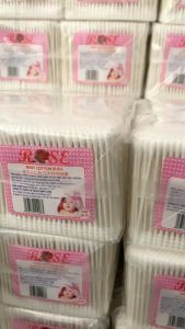 Tăm Bông Cho Bé Sơ Sinh Rose Bịch 200c Thân Giấy Cao Cấp