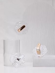 Glacier Pattern Hook Transparent Luxury Bathroom No-Drill Wall-Mounted Adhesive Hook Traceless Strong Sticky Hook Over-the-D