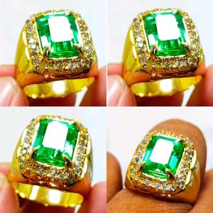 Cincin Permata Natural AquaaMarine Octagon Best Qualty