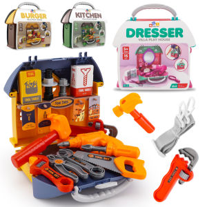 Mainan anak 2in1 Villa Play House Tools Dresser set ornaments HANDBAG Make Up Koper