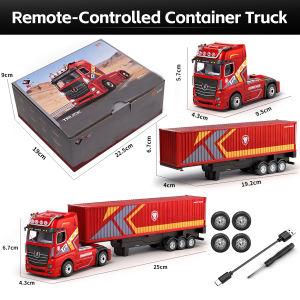 Wltoys 6408 1:64 Mini Rc Container Truck Full Scale 4WD RC Truck Head Remote Control Drift Racing All Terrain Car Model Boys Toy