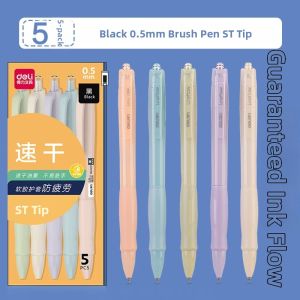deli | Fresh Style Student Large Capacity 0.5mm Press Type Quick Drying Ballpoint Pen