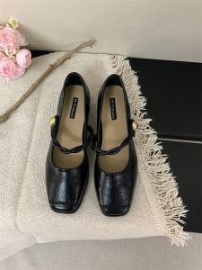 Black Mary Janes Single Strap Chunky Heel Commuter Versatile 2026 New Style Shoes