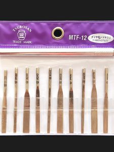 Pot Three Flat Oblique File Alloy Short File 12-Piece Set Mechanical Or Hand Diamond Flat Oblique Small File with Handle M-12