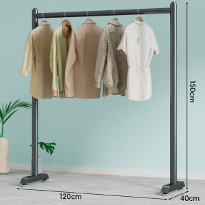 LINJIAXIAOZI | Golden Clothing Display Rack Stand Floor Type Hanger